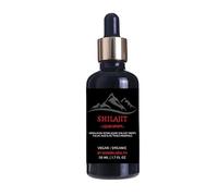 Shilajit Liquid Drops 50 ml / 1,7 fl oz Shilajit pur de l'Himalaya avec compte-gouttes. Authentique, végétalien et biologique, acide fulvique et complexe d'oligo-éléments naturels