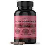 Shilajit Pur | 180 Capsules | 50% Acide Fulvique |6 mois | 144000mg |+Naturelle d'Ashwagandha |+85 Minéraux | Complément Alimentaire en Pilules pour Hommes avec Résine Pure | Shilajit de l'Himalaya