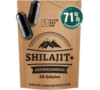 Shilajit Pur Himalaya - 30 Gélules 1000 mg avec 71% d’Acide Fulvique | Mumijo d’Origine Naturelle avec Ashwagandha | Complément Végétal Testé Eurofins
