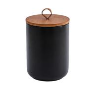 shilanmei Bocal de rangement alimentaire Bocaux en céramique Bocaux de cuisine avec couvercle hermétique étanche pour grains de café sucre épices comptoir service (Noir 1,25 kg)