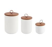 Shilanmei Pots de rangement en céramique avec couvercles hermétiques pour cuisine - Bocaux de cuisine avec joint d'étanchéité pour grains de café, sucre, épices et service au comptoir (Blanc 3 tailles