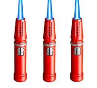 Shilidong Briquet à Jet Coupe-Vent en métal 1/2/3, Gonflable for la Cuisine, Coupe-Vent, réglable, Forte Flamme directe, avec Verrouillage de sécurité(Red2)