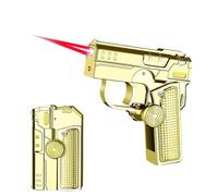 Shilidong Briquet Torche Coupe-Vent Portable Multifonctionnel 5 en 1, Flamme à Jet Coupe-Vent, Butane Rechargeable, Bougie de Camping for Homme (sans gaz)(Metallic)