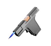 Shilidong Paquet de 2 briquets à Cigarettes Multifonctions 2 en 1, Briquet Portable résistant à la Pression, Peut contenir 10 pièces, Flamme à Jet Coupe-Vent, adapté aux Bougies de Camping.(Gray)