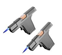 Shilidong Paquet de 2 briquets à Cigarettes Multifonctions 2 en 1, Briquet Portable résistant à la Pression, Peut contenir 10 pièces, Flamme à Jet Coupe-Vent, adapté aux Bougies de Camping.(2set)