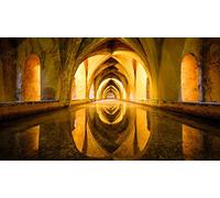 SHILIHOME Alcazar Royal de Séville Espagne Bricolage 5D Diamant Peinture par numéro Kits Uniques décoration Murale en Cristal Strass décoration Murale Point de Croix