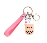shilipu Porte-clés en silicone avec inscription « Bubble Tea » - Pour femme et fille - Cadeau idéal, Noir , F