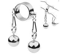 SHILISHAONV Métal Acier Inoxydable Cockringe Hommes Anneau Gland Lisse Anneaux Coq Ring Pour Testicules Poids Testicule Ballstretcher Avec Perlé BDSM Sex Toy Hommes Couples,Argent,28mm