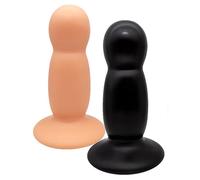 SHILISHAONV Outil professionnel de massage en silicone noir/chair, la base à ventouse est élastique, confortable et durable, en surpoids, 8 cm de long,Flesh