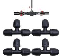 SHILIU-4 Pcs Connecteur de Tuyau en t, Adaptateur Barb Tuyau arrosage, raccords d'irrigation 1/2 Pouce, pour PE Hose Garden Irrigat[
