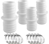 SHILIU-4 Pcs Raccord Tuyau Piscine 38mm, Adaptateurs de Tuyau 38 a 38, Adaptateur Tuyau Arrosage, 8 Pcs serrage universels en acier[