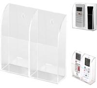 SHILIU-Acrylic Remote Holder Air Condition TV Remote Organizer Box Storage Box Mount Organizer Case (Deux compartiments)[5047]