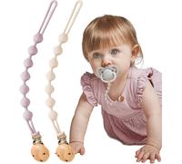 Shiliu-Attache Tetine En Silicone, Lot De 2 Attaches Tétine Pour Bébés Garçons Et Filles, Pacifier Clip Chain, Garde La Tétine Prop[