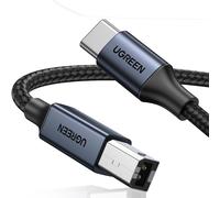 SHILIU-Câble Scanner Imprimante Thunderbolt 3 Type C vers USB B Nylon Tressé Noir Compatible avec MacBook Pro Air iPad iMac Chromeb[