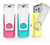 SHILIU-Clés USB 2.0 32Go Lot de 3 Clef USB 32 Go 2.0 Cle USB Flash Drive 32 Giga LED avec Pince en Métal à 360° 3 Pièces USB Mémoir[