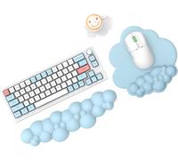 SHILIU-Cloud Tapis de souris et repose-poignet pour clavier avec sous-verre, coussin confortable en mousse à mémoire de forme avec [
