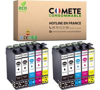 SHILIU-COMETE, Marque française - 29XL - 10 Cartouches d'encre Compatibles avec Epson 29 XL Fraise - pour Epson Expression Home XP-[