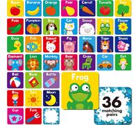 Shiliu-Jeu De Mémoire, 72 Pcs Cartes De Correspondance Des Premiers Mots Pour Les Tout-Petits 36 Paires De Cartes De Mémoire Jouets[