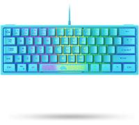 SHILIU-K61 60% Compact UK Layout QWERTY 62 Clés Compact RGB Jeux Clavier, Apex Pro Gravure Laser, Spirit of Gamer Clavier, Mini TKL[