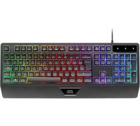 SHILIU-MARS GAMING MK124, Clavier Ergonomique H-Mech, Repose-Poignets Intégré, Éclairage FRGB Rainbow, Clavier Gaming Antighosting [