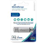 SHILIU-MR936 Clé USB 32GB Argent Combo Flash Drive USB 3.1 + Typ C[2587]