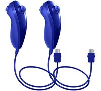 Shiliu-Nunchuck Contrôleurs Pour Nintendo Wii U, Lot De 2 Manettes Remplacement Pour Wii U Jeu Vidéo - Bleu Foncé[467]