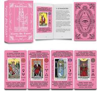 Shiliu-Rose Cartes De Tarot Français Pour Débutant Avec Significations, Holographiques Tarot Avec Guide Pour Débutants, Mots-Clés, [