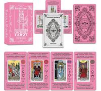 Shiliu-Rose Tarot Holographique Pour Débutants Avec Des Significations, Avec Guide, Mots-Clés, Élément, Planète, Zodiaque, Chakra, [
