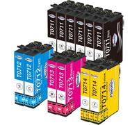 SHILIU-T0715 Multipack Cartouche pour Epson T0711 T0712 T0713 T0714 To715 pour Epson Stylus SX218 SX400 SX205 SX105 DX8450 SX115 SX[