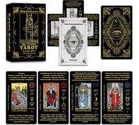 Shiliu-Tarot Holographique Pour Débutants Avec Des Significations Version Anglaise, Avec Guide, Mots-Clés, Élément, Planète, Zodiaq[