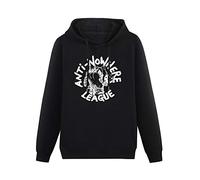 SHILIU YARD Anti Nowhere League Band Men's Hoodies Unisex Black Cotton Print Pullover Sweatshirts S