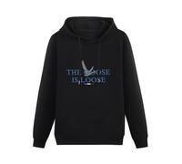 SHILIU YARD Grey The Goose is Loose French Vodka Men's Hoodies Unisex Black Cotton Print Pullover Sweatshirts M