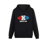 SHILIU YARD Happy Mondays Madchester Rave on Men's Hoodies Unisex Black Cotton Print Pullover Sweatshirts S