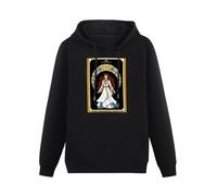 SHILIU YARD Tarot Card Norse Pagan Witch Wiccan Clothing Wicca Wheel of Fortune Men's Hoodies Unisex Black Cotton Print Pullover Sweatshirts XL