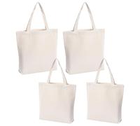 SHILIUZHI Lot de 4 grands sacs de courses en coton à peindre pour le sport, le shopping, les courses