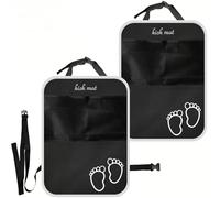 SHILONGBAIHUO 2 Pièces Protection Dossier Siège pour Nissan X-Trail T33 Qashqai J12 Ariya e-Power 2024, Organisateur Voiture Tissu Oxford 600D Imperméable Tapis Anti-Coups Noir