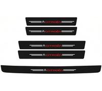 SHILONGBAIHUO 5 Pièces Protection Seuil de Porte de Voiture pour Citroen DS7 2018-2024, Le Pare-Chocs de Voiture, Fibre de Carbone Autocollant, Anti-Dirty Antidérapan