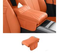 SHILONGBAIHUO Coussin d'Accoudoir Voiture pour Ford Fiesta VI Trend Titanium 2011-06.2017, Protection de Console Centrale Tissu Rembourré Décoration Intérieure Tapis de Repos,Orange