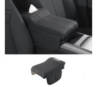 SHILONGBAIHUO Coussin d'Accoudoir Voiture pour Ford Puma St-Line 2019 2020 2021, Protection de Console Centrale Tissu Rembourré Décoration Intérieure Tapis de Repos,Black