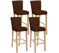 SHILV. HOME Housses De Chaise De Salle à Manger Lavables Amovibles Extensibles, Housses De Tabouret De Bar, Housses De Chaise De Bar Housse De Siège De Comptoir De Pub (Café,Set of 4)