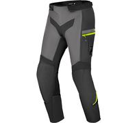 SHIMA Alpha Pantalon textile de moto imperméable, noir/gris/jaune, Taille XXL