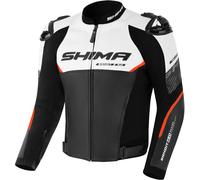 SHIMA Bandit 2.0 veste en cuir de moto perforée, Blanc/Noir/Rouge, Taille 54