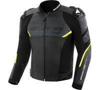 SHIMA Bandit 2.0 veste en cuir de moto perforée, noir/jaune, Taille 56