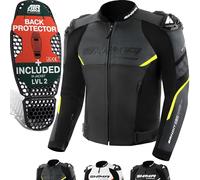 SHIMA BANDIT Veste Moto Homme Homologué AIRFORCE Dorsale Blouson Armure Protecion Vestes Ventilation Cuir Vetement Combinaison de Moto Sport Motos Aventure équipements (Hommes, Fluo, 54)