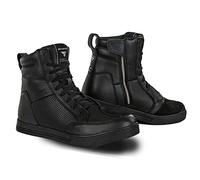 SHIMA Blake, Bottes Moto Homme | Renforcées, Chaussueres de Motard en Cuir, Support de Cheville, Semelle Antidérapante (Noir, 41)