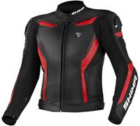 SHIMA Chase Veste en cuir de moto, noir-rouge, taille 52 pour homme