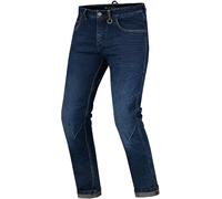 SHIMA DEVON Jeans Moto - Ventilés Élastiques Biker Pantalon Coupe Slim avec Renforts en FiberQL, Protections CE pour les Genoux et les Hanches. (Homme, Bleu foncé, 36 LONG)