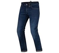 SHIMA DEVON Jeans Moto - Ventilés Élastiques Biker Pantalon Coupe Slim avec Renforts en FiberQL, Protections CE pour les Genoux et les Hanches. (Homme, Bleu foncé, 38)