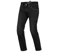 SHIMA DEVON Jeans Moto - Ventilés Élastiques Biker Pantalon Coupe Slim avec Renforts en FiberQL, Protections CE pour les Genoux et les Hanches. (Homme, Noir, 36 LONG)