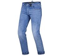 SHIMA DEVON Jeans Moto - Ventilés Élastiques Biker Pantalon Coupe Slim avec Renforts en FiberQL, Protections CE pour les Genoux et les Hanches. (Homme, Bleu, 38 LONG)